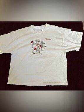 Ladies T-Shirt with Red Cardinal Bird Design